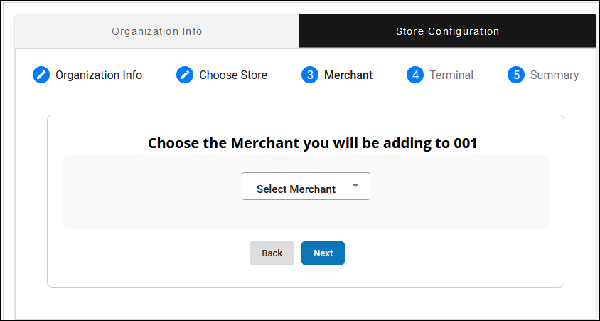 Image shows the merchant screen.