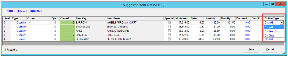 Suggested Items package 6