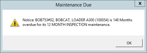 maintenance due