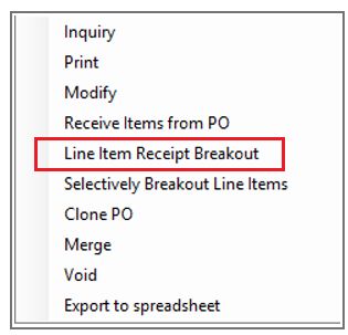 Purchase ORder Line Item Breakout 2