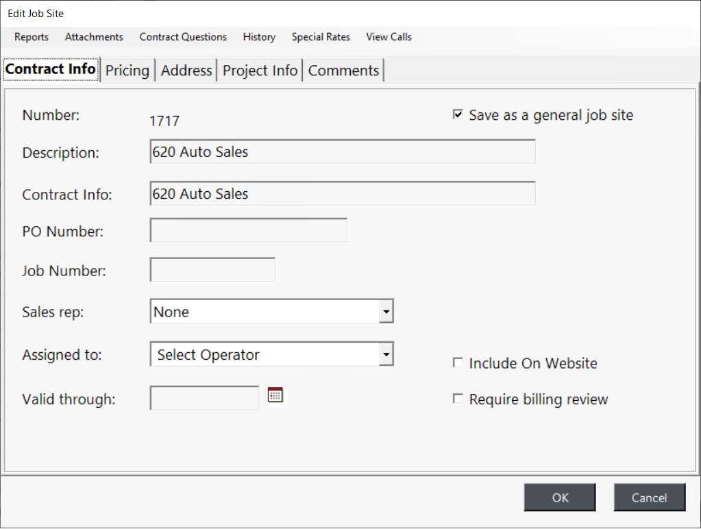 Image of Job Site file for Elite v2025.01