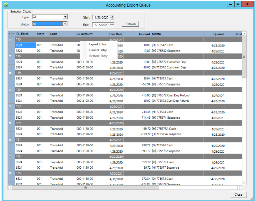 Reprint GL Entries 24